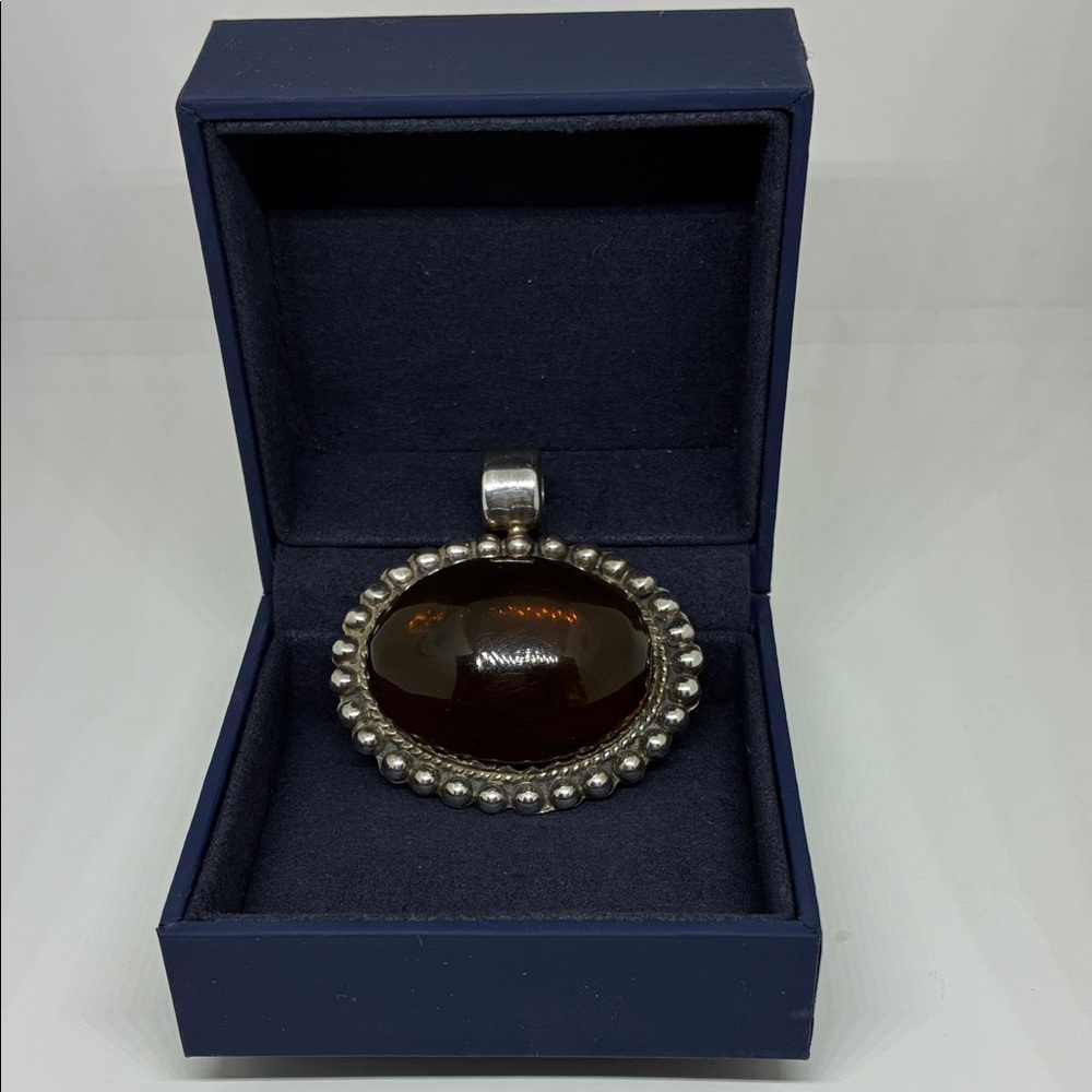 .925 Silver and Amber Pendant